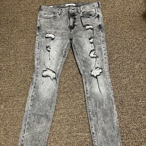 Gray ripped jeans